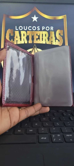 Imagem do Carteira em couro com 2 brasões - Professor personalizado com nome RS