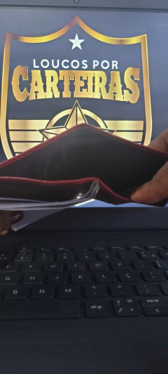 Carteira em couro com 2 brasões - Poder judiciário tribunal de justiça oficial de justiça personalizado com nome Goiás - loja online