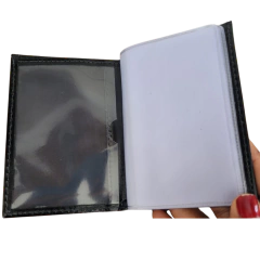 Carteira porta documentos em couro com brasão - Pastor personalizado com nome - Loucos Por Carteiras