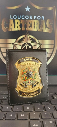 Carteira em couro com brasão - OAB Advogado