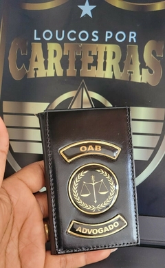 Carteira em couro com brasão - OAB Advogado - comprar online