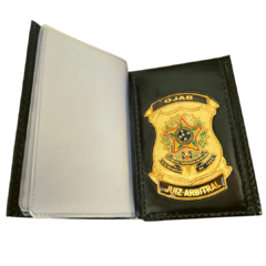 Carteira em couro com brasão - OJAB Juiz arbitral - comprar online