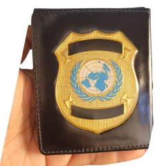 Carteira em couro com 2 brasões ONU - PERSONALIZE - comprar online