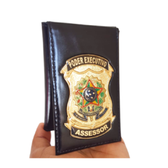 Carteira em couro com brasão - Poder executivo assessor