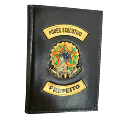 Carteira porta documentos em couro com brasão - Poder executivo prefeito