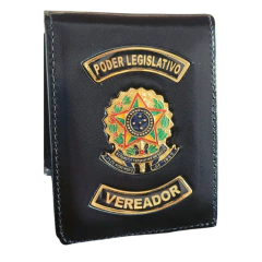 Carteira em couro com brasão - Poder legislativo vereador