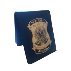 Carteira porta documentos em couro com brasão - Proteção animal
