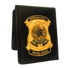 Carteira em couro com brasão - Serpentário biólogo
