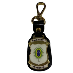 Chaveiro em couro com brasão - Exército brasileiro