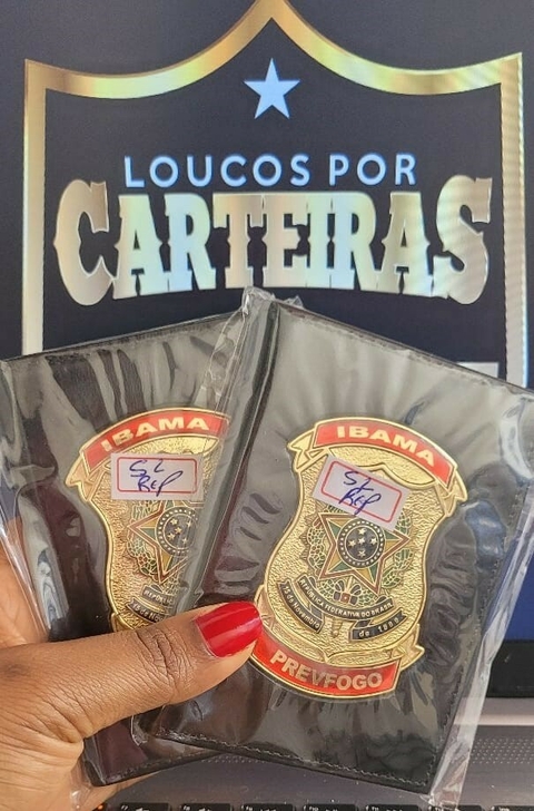 Carteira porta documentos em couro com brasão - IBAMA PREVFOGO - 1 unidade - comprar online