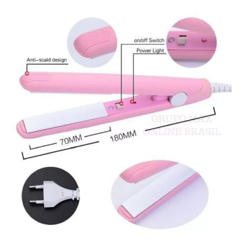 Mini Chapinha Prancha De Cabelo Portátil - Cores Sortidas