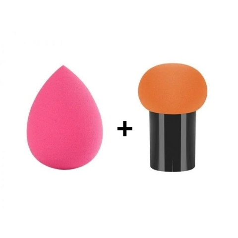 Esponja Gota + Esponja Com Cabo Para Base e Corretivo - IM