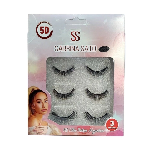 Cílios Postiços Magnéticos 5D com 3 Pares - Sabrina Sato - SS-1236