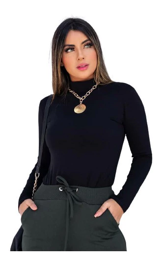 Blusinha Feminina De Inverno Gola Cacharrel Ml Segunda Pele