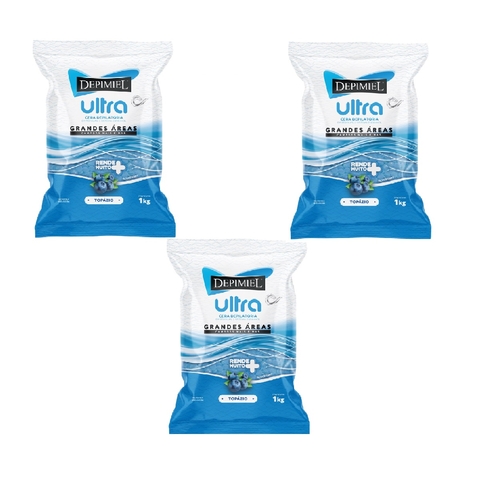 Depimiel Cera Depilatória Granulada Topázio 1kg Kit 3un