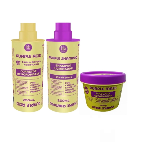 Lola Purple Kit Shampoo+Corretor+Máscara 100g