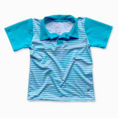 CAMISETA POLO UV BRANCA/TURQUESA - comprar online