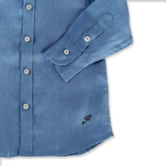 Imagem do CAMISA LINHO INFANTIL AZUL SERENITY