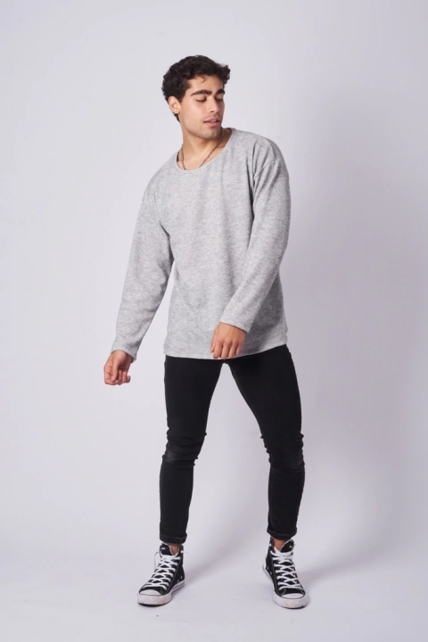 Sweater Grey cuello amplio