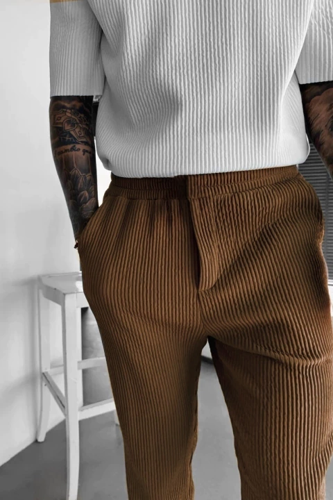Pant largo Jordan Ribbed Caramel
