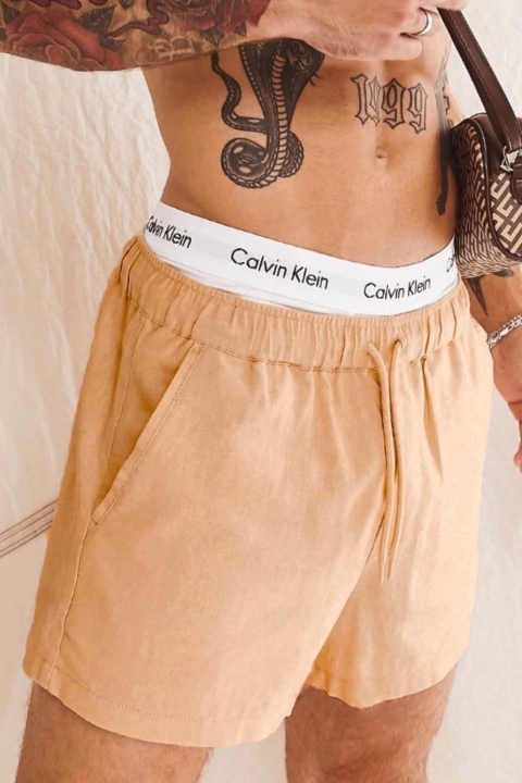 Short de Lino Tostado