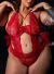 Body Fantasia Fogo Proibido em Renda Vermelha Sensual PLUS SIZE
