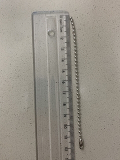 Corrente de bolinha com fecho canoa 12cm, para chaveiro na internet