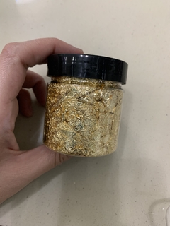Pote com folha de ouro para artesanato, nail art, resina epóxi na internet