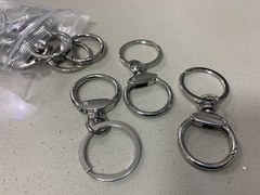 Argola para chaveiros prata, dupla, resistente