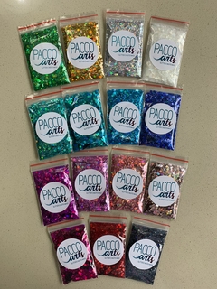 Kit Com 15 Cores De Glitter Holográfico Flocado (150 Gramas)