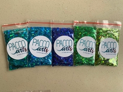 Kit Com 20 Cores De Glitter Holográfico Flocado (200 Gramas) - Pacco Arts