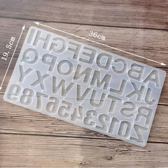 Molde de silicone para resina epóxi - alfabeto para chaveiros (invertido e positivo) - comprar online