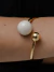 Bracelete Verniz Italiano Esfera Off White Banho 18K - BDE001 na internet