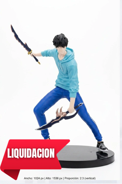 Figura de Colección Sung Jinwoo en Combate (Solo Leveling) - 18 cm