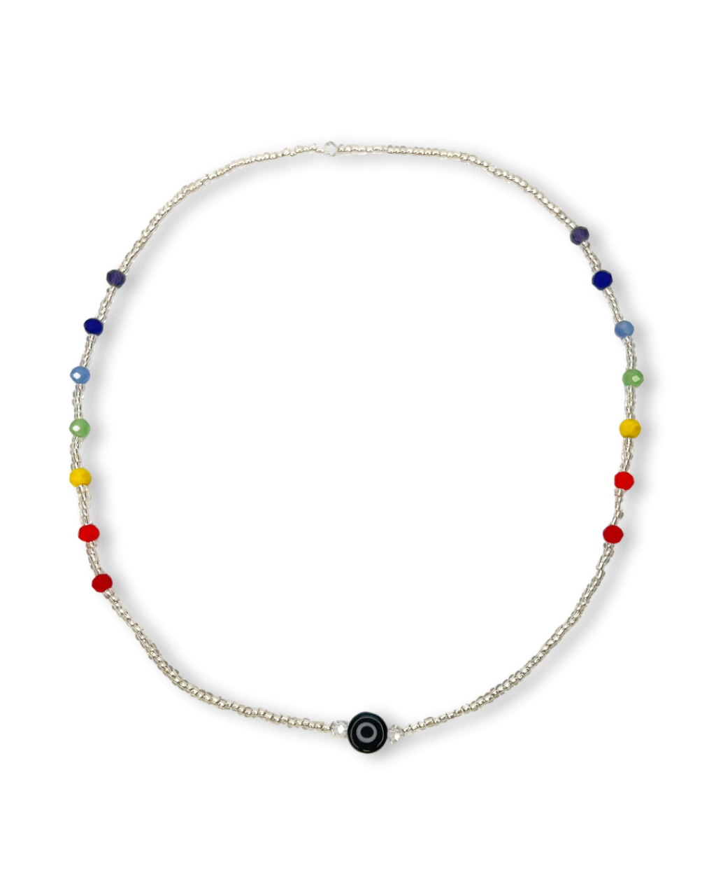 collar night rainbow plateado