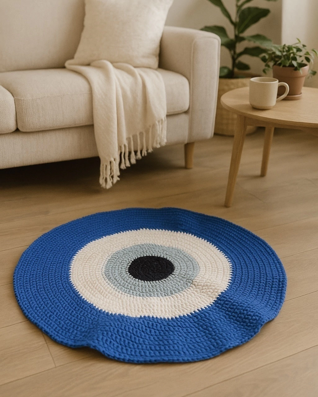 alfombra ojo azul