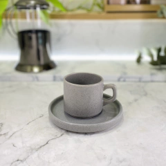 SET TAZA Y PLATO NET GRANITE 185 ML