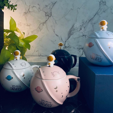 TAZA PREMIUM ASTRONAUTA CON CUCHARITA C/U