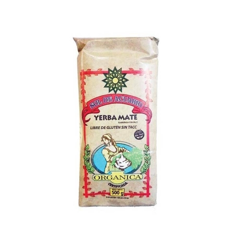 YERBA MATE ORGÁNICA ELABORADA CON PALO SOL SE ACUARIO 500GR