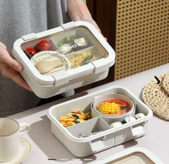 VIANDA CON DIVISIONES + BOWL CON TAPA Y CUBIERTO 1250 ML