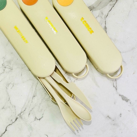 SET CUBIERTO x 3 + ESTUCHE COLORES VARIOS C/U