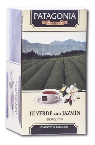 TÉ EN SAQUITOS PATAGONIA TÉ VERDE CON JAZMIN 20 SAQ x 1.5 GR