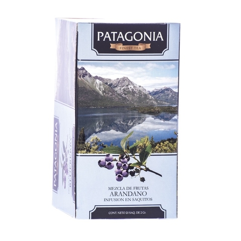 TÉ EN SAQUITOS PATAGONIA MEZCLA DE FRUTAS ARANDANO 20 SAQ x 2 GR