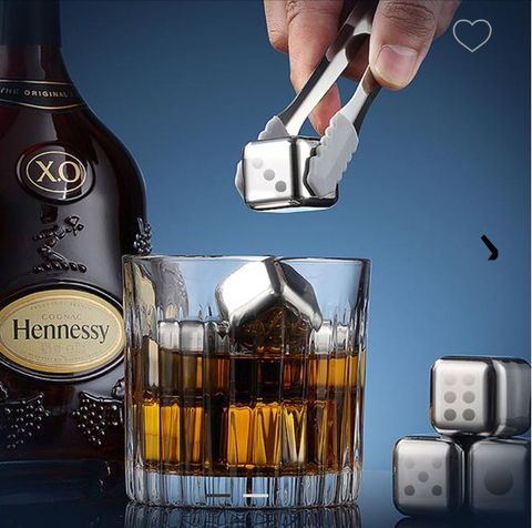 CUBO DE HIELO DADOS + PINZA 4 UN