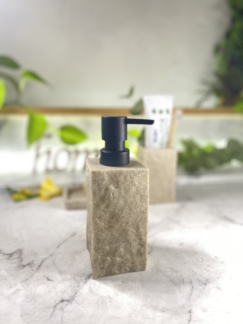 DISPENSER DE JABON GRIS SIMIL PIEDRA (LINEA RUSTICO) C/U