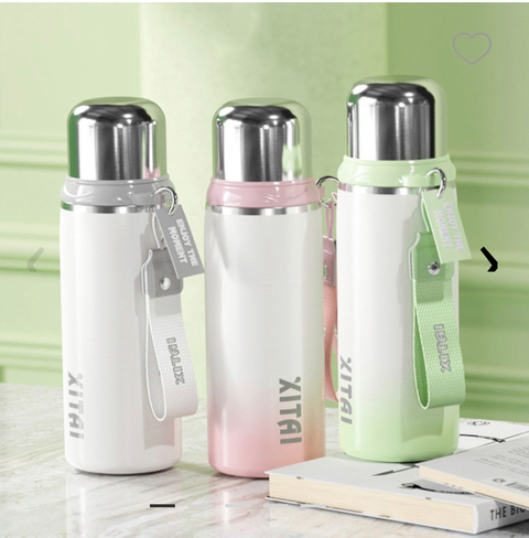 TERMO DE ACERO INOXIDABLE XITAI 700 ML + SOGA COLGANTE