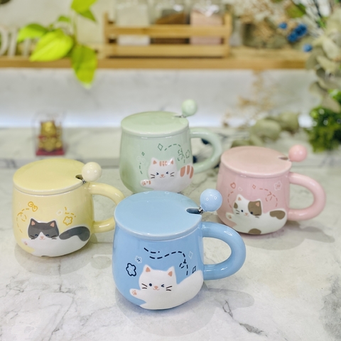 TAZA DE CERÁMICA CAT KAWAI 400 ML - comprar online
