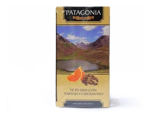TÉ EN SAQUITOS PATAGONIA TE PU ERH CON NARANJA Y CARDAMOMO 20 SAQ x 2 GR