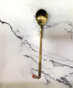 CUCHARA DE TÉ CON DIJE FRUTAL DORADO C/U