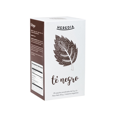 TÉ EN SAQUITOS HEREDIA TÉ NEGRO 25SAQ